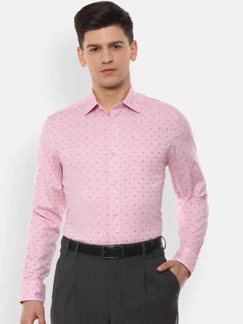 

Louis Philippe Men Pink Regular Fit Printed Cotton Formal Shirt
