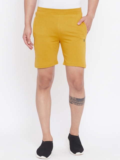 

Okane Men Mustard Yellow Solid Regular Fit Regular Shorts