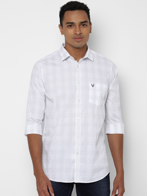 

Allen Solly Men White & Grey Slim Fit Checked Casual Shirt