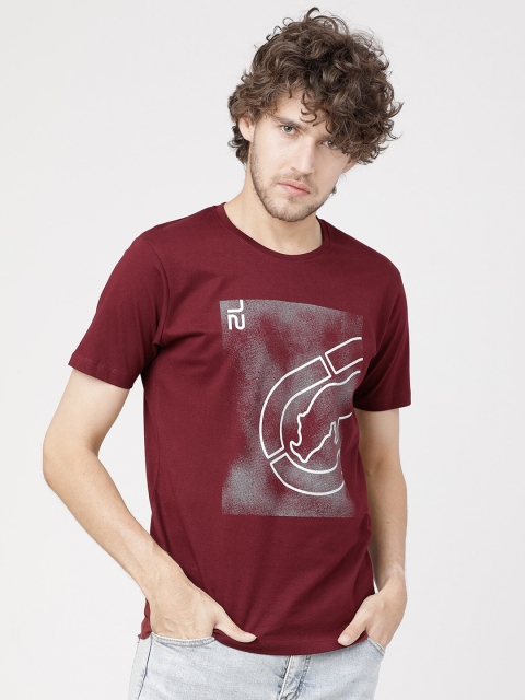 

Ecko Unltd Men Maroon Printed Round Neck T-shirt