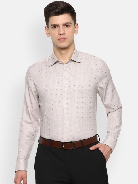 

Louis Philippe Men Beige Classic Fit Self-Design Formal Shirt