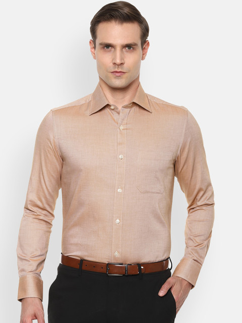 

Louis Philippe Men Beige Regular Fit Self Design Pure Cotton Casual Shirt