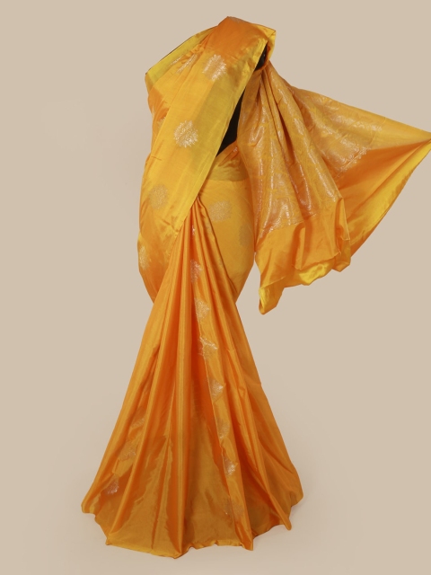 

Pothys Mustard Yellow & Golden Woven Design Saree