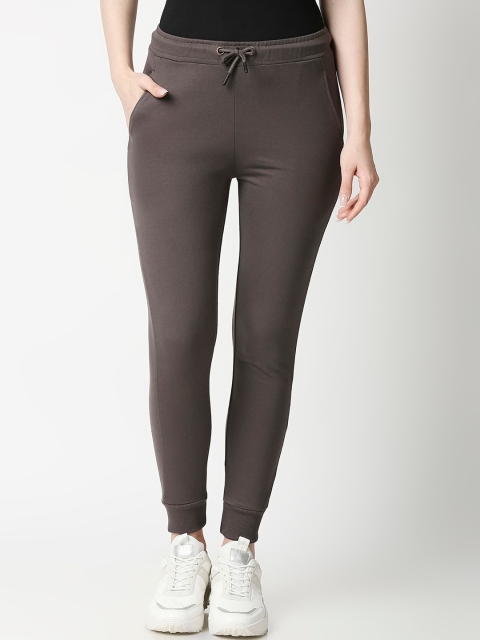 

Bewakoof Women Grey Solid Straight-Fit Joggers