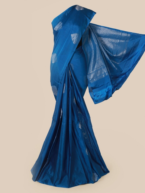 

Pothys Blue & Muted Golden Woven Design Saree