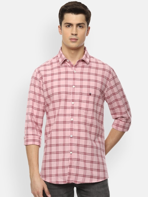 

Louis Philippe Sport Men Pink & Maroon Slim Fit Checked Casual Shirt
