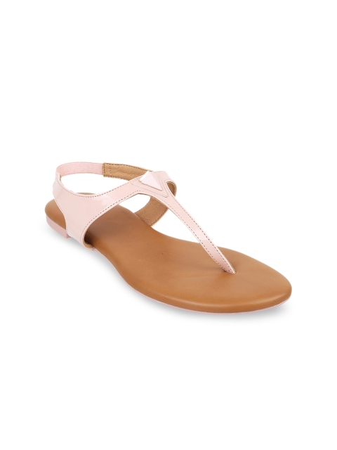 

Mochi Women Pink Solid T-Strap Flats