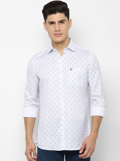 

Allen Solly Men White Cotton Slim Fit Printed Casual Shirt