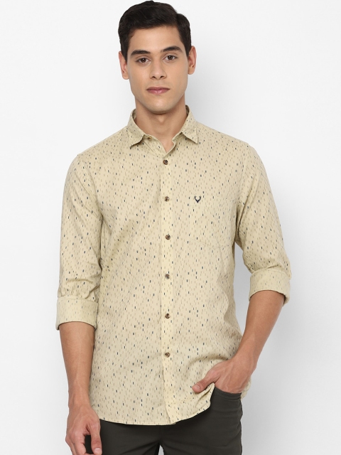 

Allen Solly Men Beige & Blue Slim Fit Printed Casual Shirt