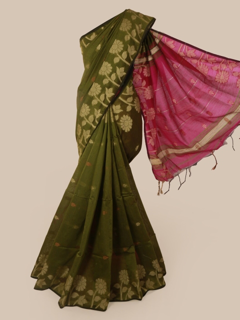 

Pothys Green & Pink Cotton Blend Woven Design Saree