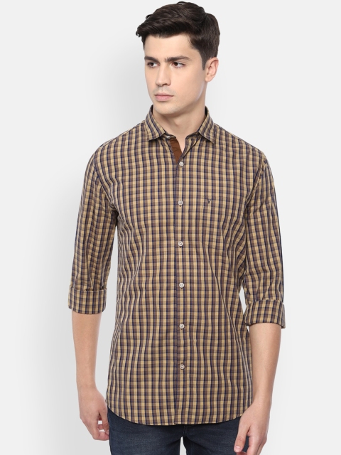 

Van Heusen Sport Men Beige & Brown Slim Fit Checked Casual Shirt