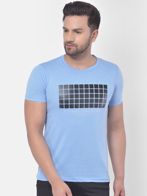 

COBB Men Blue Printed Round Neck T-shirt