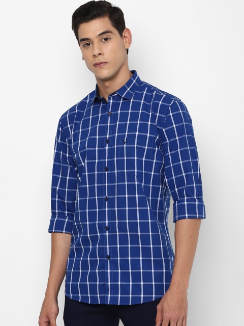 Allen Solly Men Blue Slim Fit Checked Casual Shirt