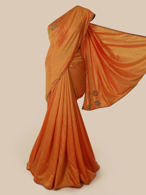 

Pothys Mustard Embellished Art Silk Saree