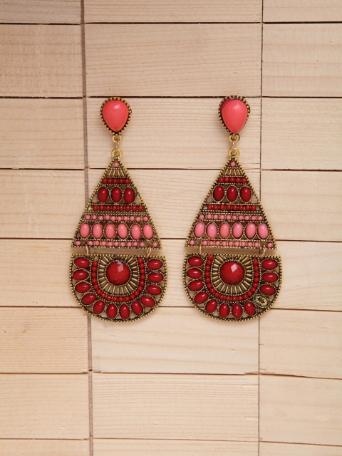 

Shining Diva Red Contemporary Jhumkas