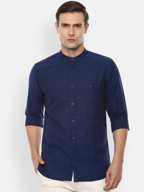 

Louis Philippe Sport Men Navy Blue Slim Fit Solid Casual Shirt