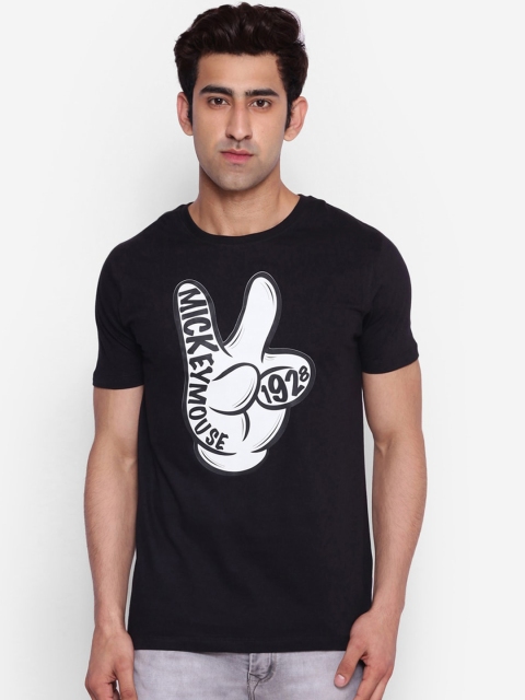 

Mickey Mouse Family Men Black & White Printed Round Neck T-shirt