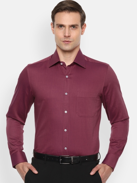 

Louis Philippe Men Maroon Regular Fit Solid Cotton Casual Shirt