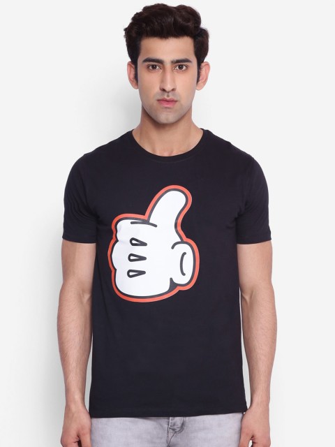 

Mickey Mouse Family Men Black & White Printed Round Neck T-shirt