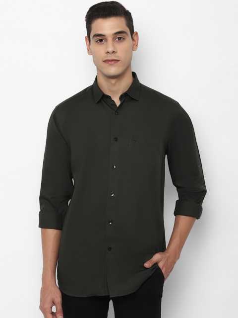 

Allen Solly Men Olive Green Slim Fit Solid Casual Shirt