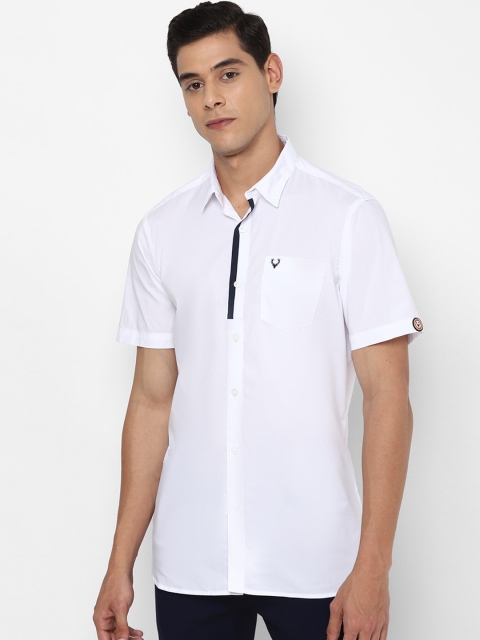 Allen Solly Men White Regular Fit Solid Casual Shirt