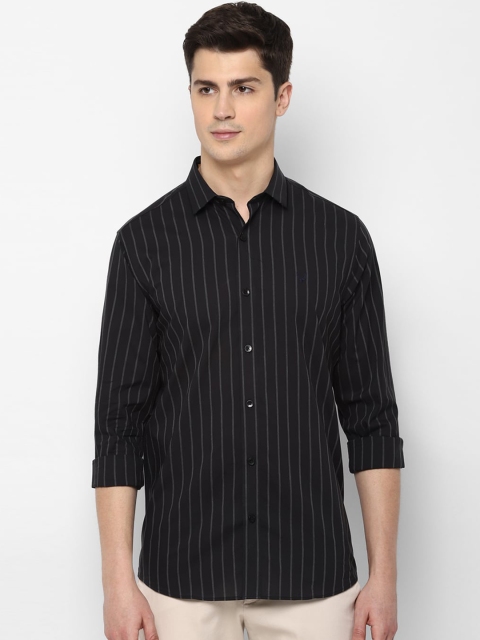 

Allen Solly Men Black Slim Fit Striped Casual Shirt