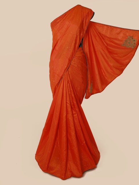 

Pothys Orange Embellished Art Silk Saree
