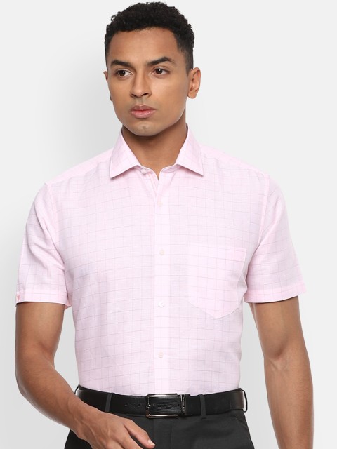 

Van Heusen Men Pink Regular Fit Checked Casual Shirt