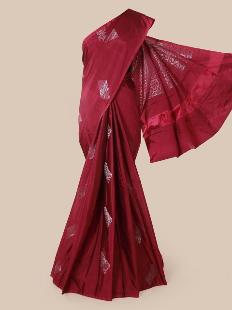 

Pothys Maroon & Silver Woven Design Saree
