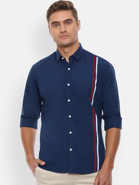 

Louis Philippe Sport Men Navy Blue & White Slim Fit Striped Casual Shirt
