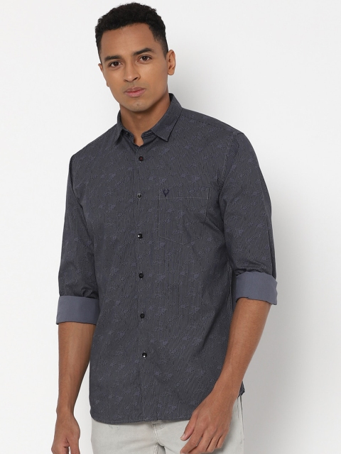 

Allen Solly Men Grey Slim Fit Printed Cotton Casual Shirt