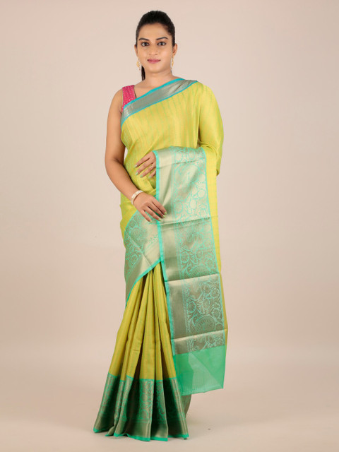 

Pothys Green Woven Design Cotton Blend Saree