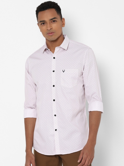 Allen Solly Men White & Black Slim Fit Printed Casual Shirt