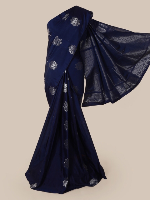 

Pothys Navy & Silver Woven Design Saree, Navy blue
