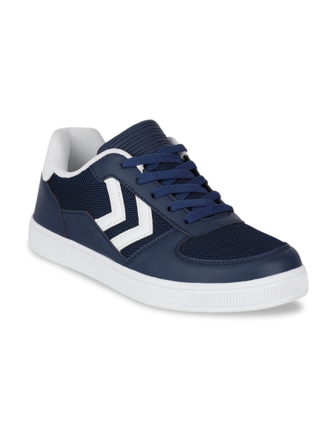 

hummel Unisex Woven Design PU Sneakers, Blue