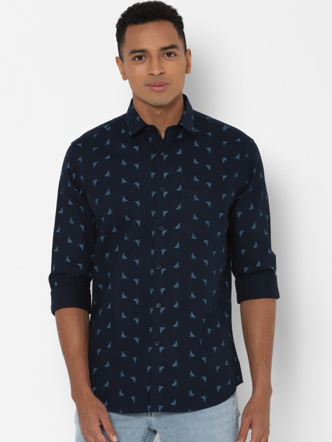

Allen Solly Men Navy Blue Slim Fit Printed Casual Shirt