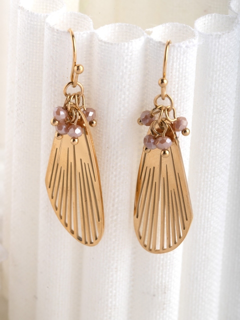 

CRZ Gold-Toned Contemporary Drop Earrings