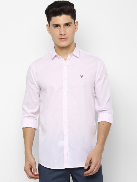 Allen Solly Men Pink & White Slim Fit Checked Casual Shirt