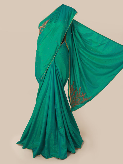 

Pothys Green Embellished Art Silk Saree