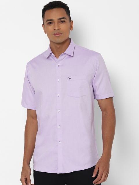 

Allen Solly Men Lavender Pure Cotton Slim Fit Self Design Casual Shirt