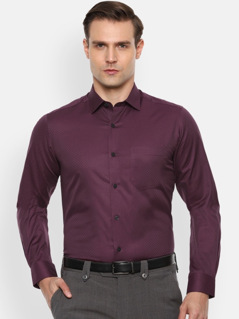 

Louis Philippe Men Burgundy Slim Fit Self Design Formal Shirt