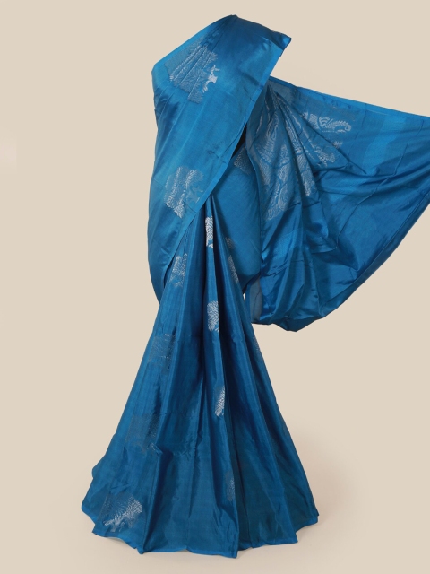 

Pothys Blue & Silver Woven Design Saree