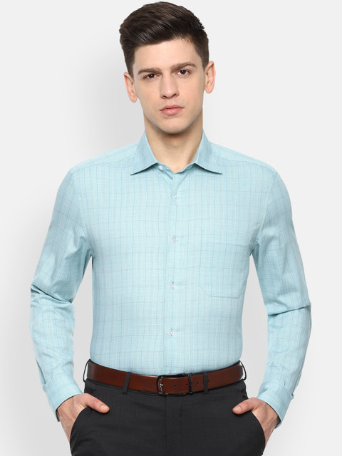 

Louis Philippe Men Blue Regular Fit Checked Shirt