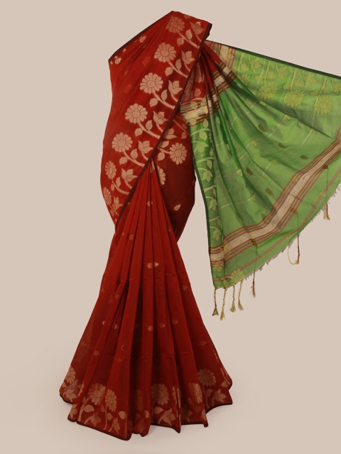 

Pothys Red Woven Design Cotton Blend Saree