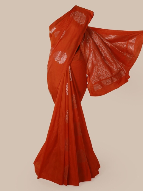 

Pothys Rust Orange & Golden Woven Design Saree