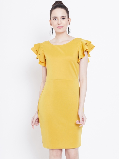 

DODO & MOA Women Mustard Solid Sheath Dress