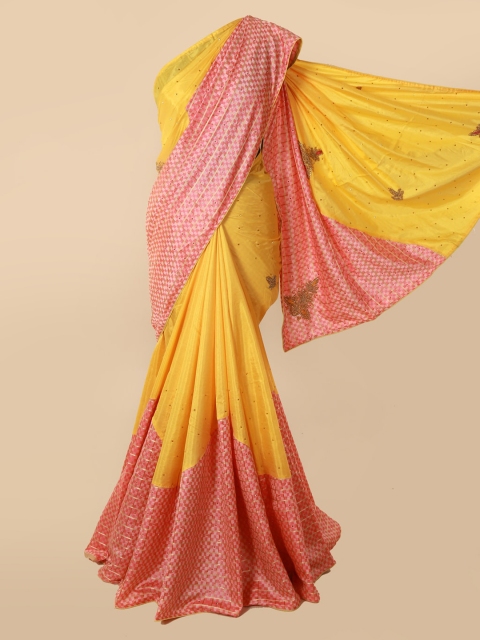 

Pothys Yellow & Pink Art Silk Woven Design Saree
