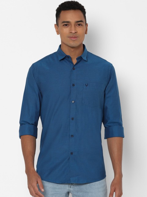 

Allen Solly Men Blue Slim Fit Solid Casual Shirt