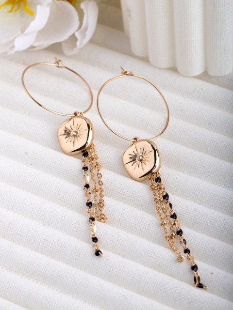 

CRZ Gold-Toned Contemporary Hoop Earrings