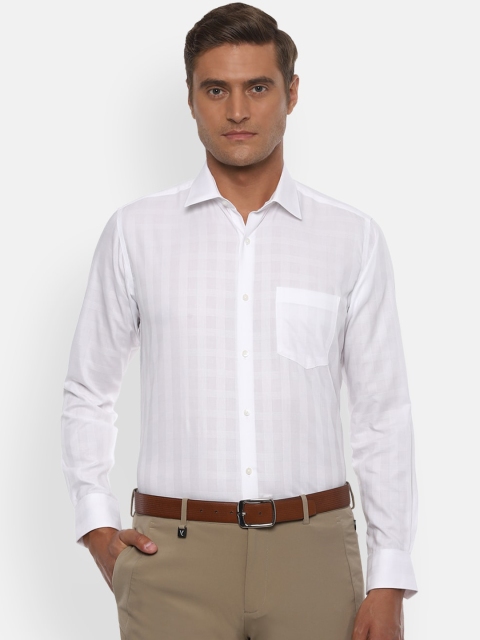 

Van Heusen Men White Regular Fit Checked Formal Shirt
